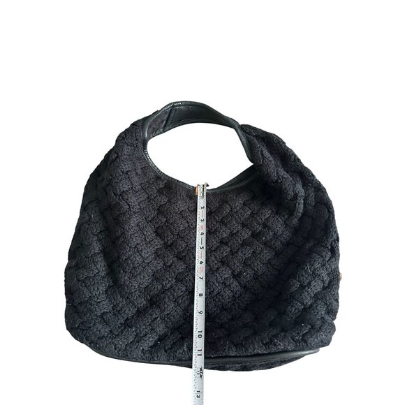 UGG AUSTRALIA Black Knit Sweater Shoulder Hobo Bag - Picture 9 of 12